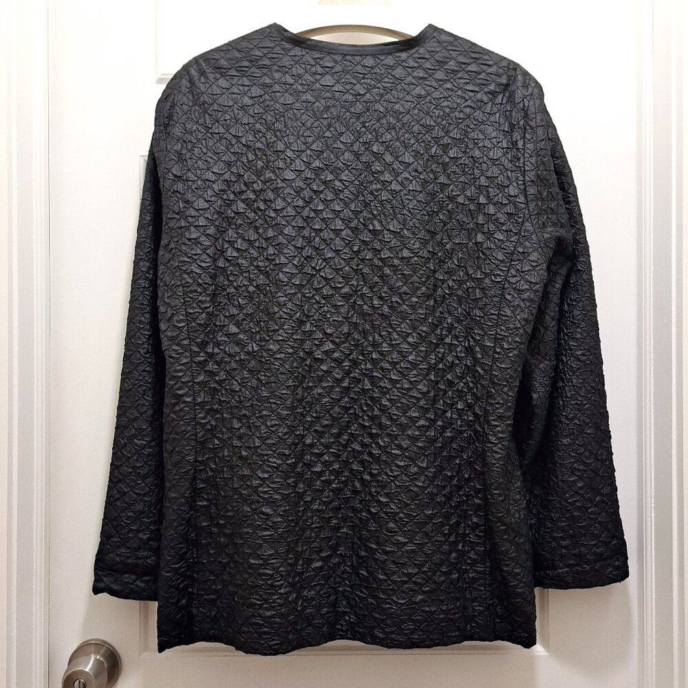 Eileen Fisher Silk Textured Long Sleeve Jacket Magnetic Closure Size 1X - Picture 8 of 11